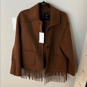 Mango Brown Fringe Jacket